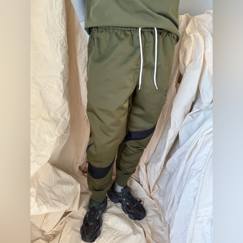 Nike Olive Green Joggers with Black Details